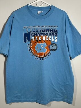UNC Tar Heels 2009 NCAA National Champions Basketball Blue T-Shirt Adult XL
